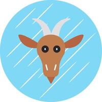 Goat Flat Blue Circle Icon vector