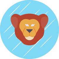 Lioness Flat Blue Circle Icon vector