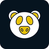 Panda Glyph Two Color Icon vector