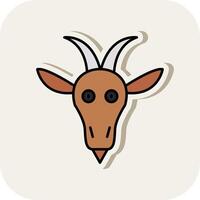 Goat Line Filled White Shadow Icon vector