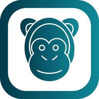 Monkey Glyph Gradient Round Corner Icon vector