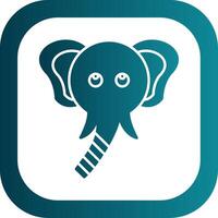 Elephant Glyph Gradient Round Corner Icon vector