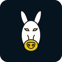 Donkey Glyph Two Color Icon vector