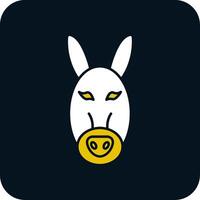 Donkey Glyph Two Color Icon vector