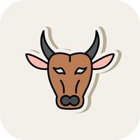 Buffalo Line Filled White Shadow Icon vector