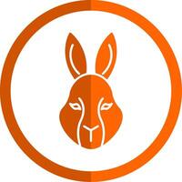 Rabbit Glyph Orange Circle Icon vector