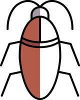 cucaracha lleno medio cortar icono vector