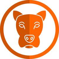 Dog Glyph Orange Circle Icon vector