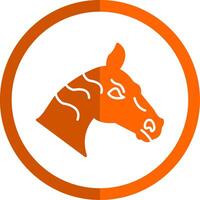 Horse Glyph Orange Circle Icon vector