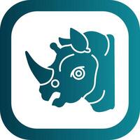 Rhinoceros Glyph Gradient Round Corner Icon vector