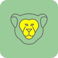 Lioness Filled Yellow Icon vector