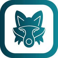 Fox Glyph Gradient Round Corner Icon vector