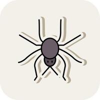 Spider Line Filled White Shadow Icon vector