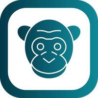 Gorilla Glyph Gradient Round Corner Icon vector