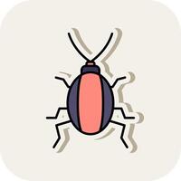 Cockroach Line Filled White Shadow Icon vector