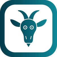 Goat Glyph Gradient Round Corner Icon vector