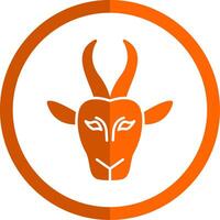 Gazelle Glyph Orange Circle Icon vector