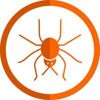 Spider Glyph Orange Circle Icon vector