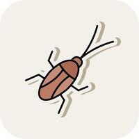 Cockroach Line Filled White Shadow Icon vector