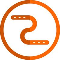 Earthworm Glyph Orange Circle Icon vector