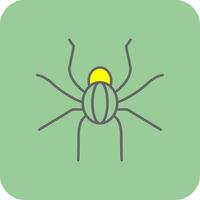 araña lleno amarillo icono vector