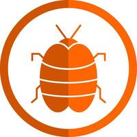 Bug Glyph Orange Circle Icon vector