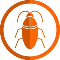 cucaracha glifo naranja circulo icono vector