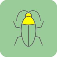 cucaracha lleno amarillo icono vector