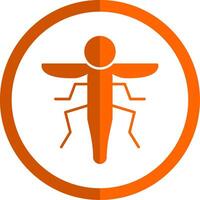 insecto glifo naranja circulo icono vector