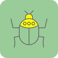 insecto lleno amarillo icono vector