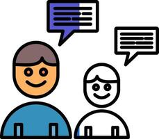 Conversation Filled Half Cut Icon vector