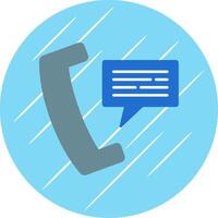 Phone Message Flat Blue Circle Icon vector