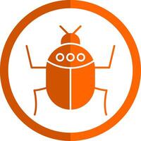 insecto glifo naranja circulo icono vector