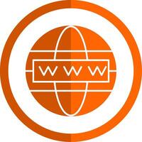 Worldwide Glyph Orange Circle Icon vector