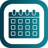 Calendar Glyph Gradient Round Corner Icon vector