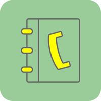 Phonebook Filled Yellow Icon vector