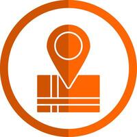 Map Location Glyph Orange Circle Icon vector