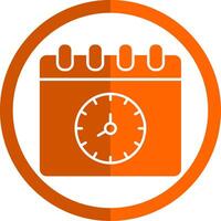 Time And Date Glyph Orange Circle Icon vector