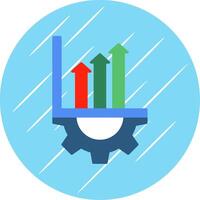 Setting Flat Blue Circle Icon vector