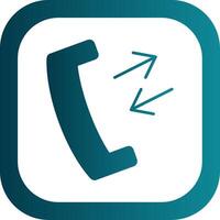 Phone Receiver Glyph Gradient Round Corner Icon vector