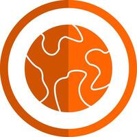 Earth Glyph Orange Circle Icon vector