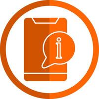 Information Glyph Orange Circle Icon vector