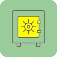 Safe Box Filled Yellow Icon vector