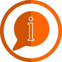 Information Glyph Orange Circle Icon vector