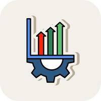 Setting Line Filled White Shadow Icon vector