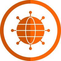 Networking Glyph Orange Circle Icon vector