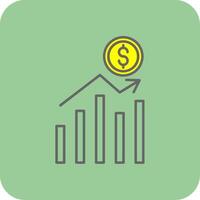 Stock Market Filled Yellow Icon vector
