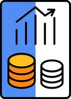 Finance Report Filled Half Cut Icon vector