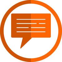 Comment Glyph Orange Circle Icon vector
