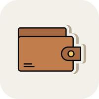 Wallet Line Filled White Shadow Icon vector